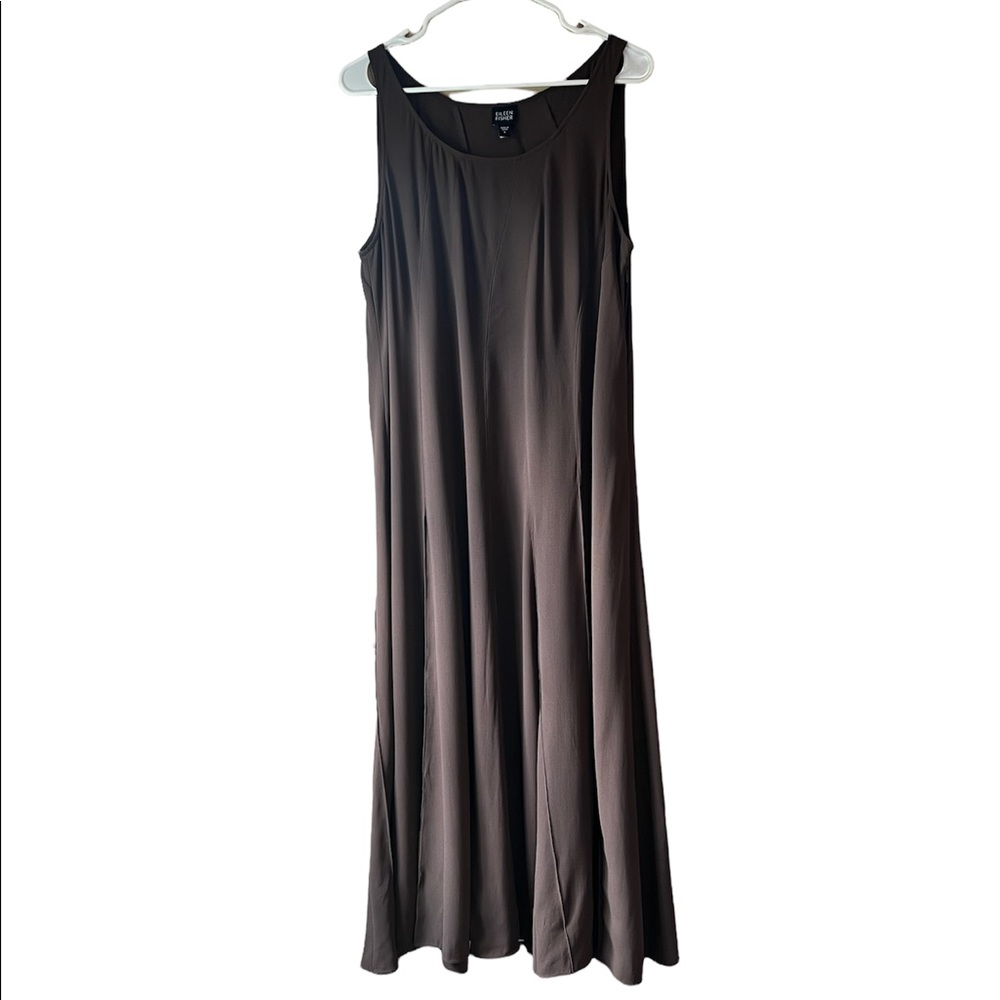 Eileen Fisher Brown Silk Dress